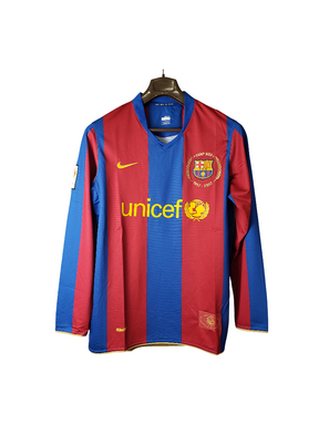 Camiseta Barcelona 07/08 I de Local - Manga Larga Versión Retro