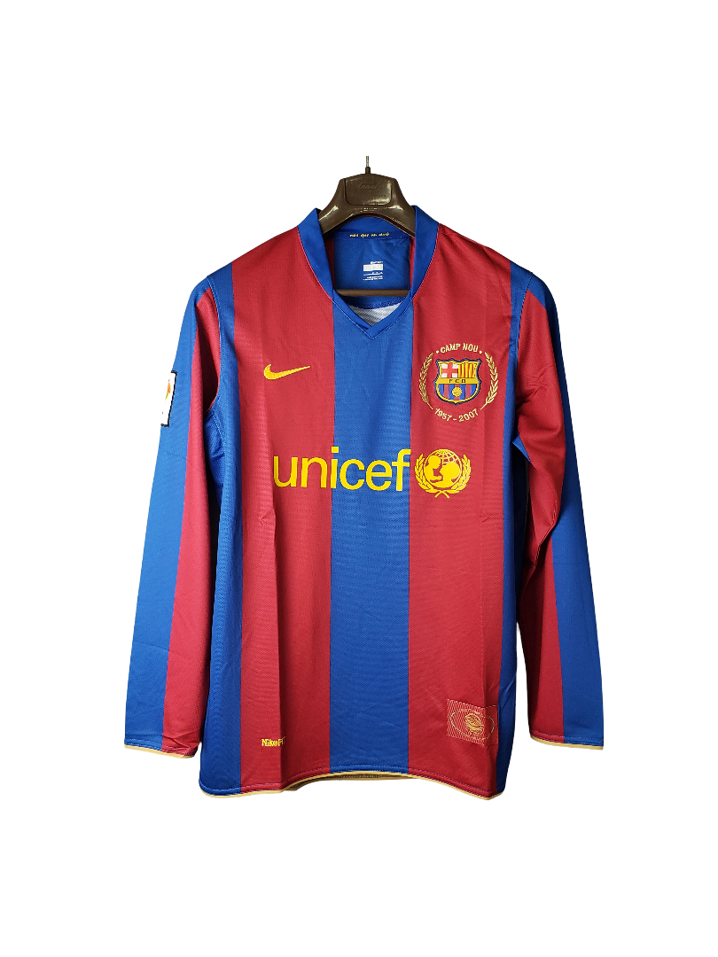 Camiseta Barcelona 07/08 I de Local - Manga Larga Versión Retro