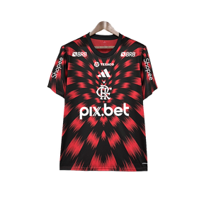 Camiseta Flamengo 25/26 Pre-Partido - Todos los Patrocinios - Versión Aficionado